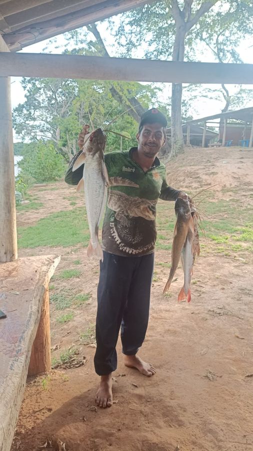 Voltando da pescaria com os peixes do dia — Pescaria na Toca do Jacaré
