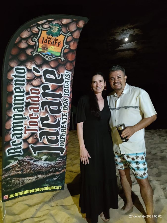 Registro noturno na bandeira da Toca — acampamento Toca do Jacaré, Rio Araguaia